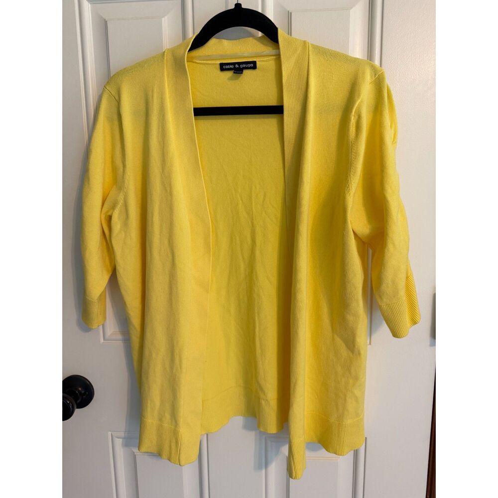 Cable and Gage yellow cardigan size xl